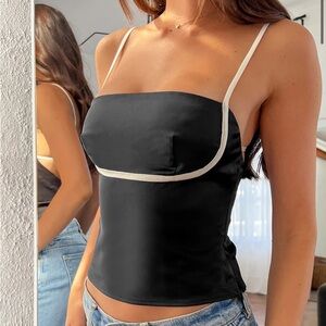 NWT Beginning Boutique- Tamra Black Low Back Top